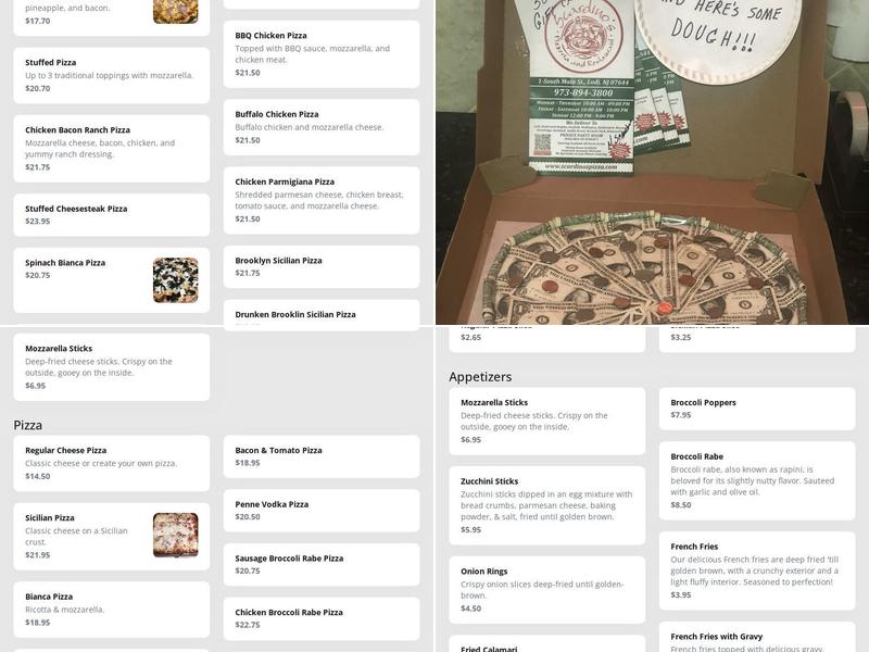Scardinos Pizzeria & Restaurant Menu