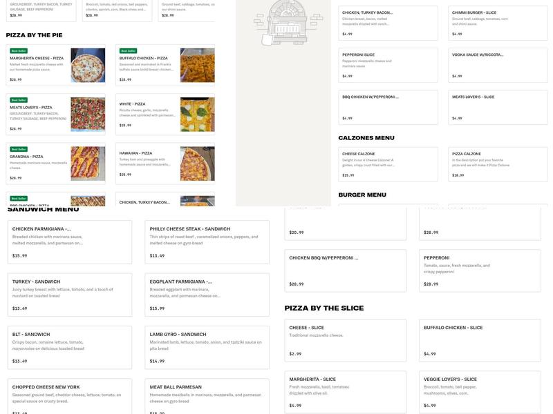 Jimmy's Brooklyn Pizza Menu