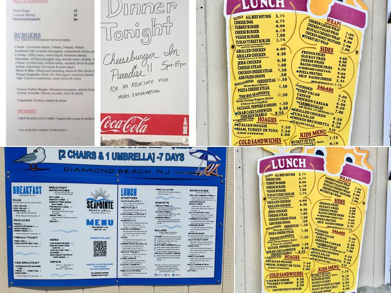 Sea Pointe Beach Grill Menu