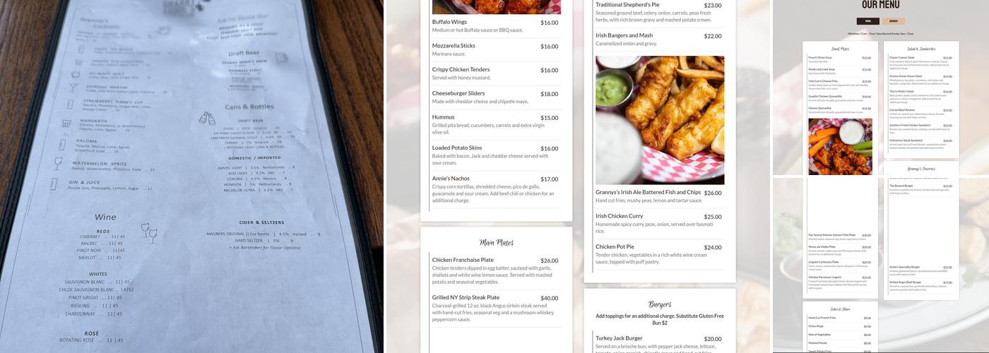 Granny Annie's Bar & Kitchen Menu