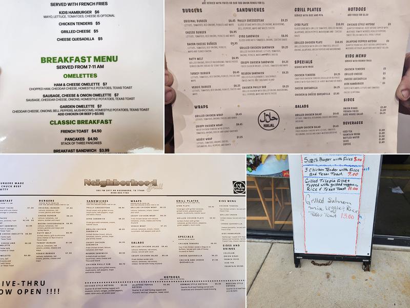 Neighborhood Grill Menu