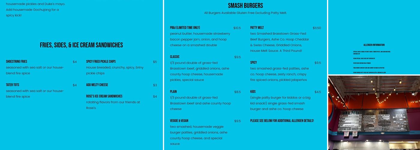 QueenBurger Menu