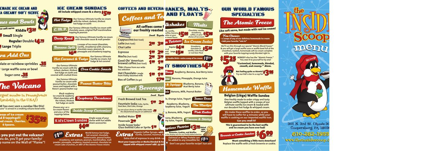 The Inside Scoop Menu