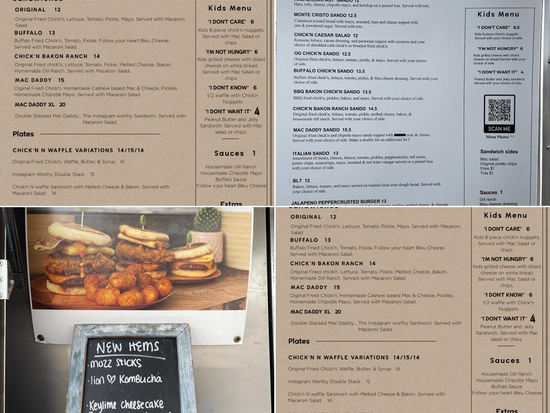 The Mocking Bird Menu