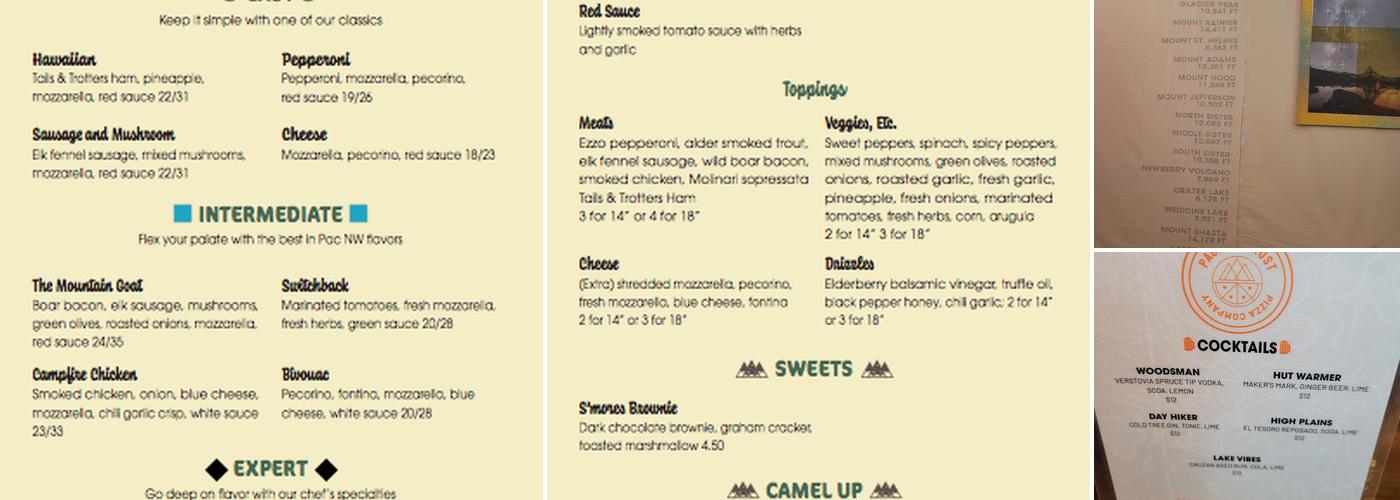 Pacific Crust Pizza Co. Menu
