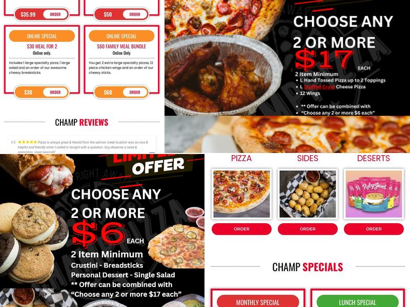 Champ Pizza Menu
