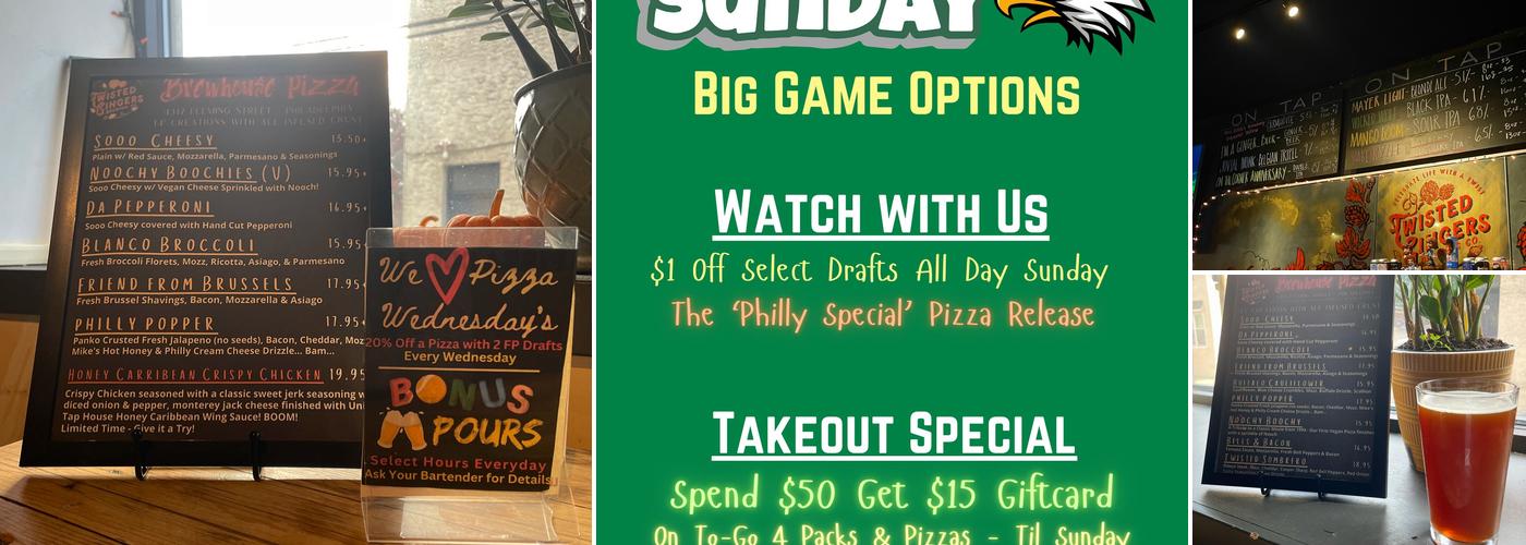 Twisted Gingers Manayunk - Taproom & Pizza Kitchen Menu