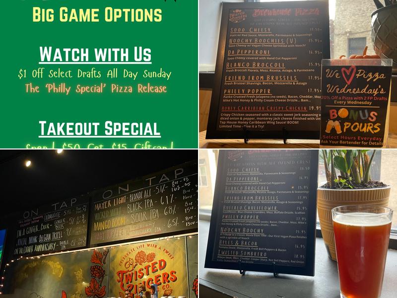 Twisted Gingers Manayunk - Taproom & Pizza Kitchen Menu