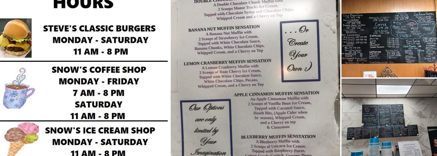 Snow's Ice Cream & Coffee Menu