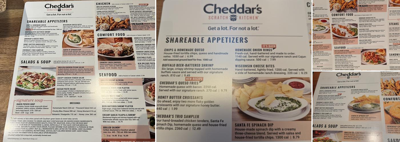 Cheddar's Scratch Kitchen Menu