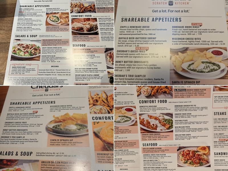 Cheddar's Scratch Kitchen Menu