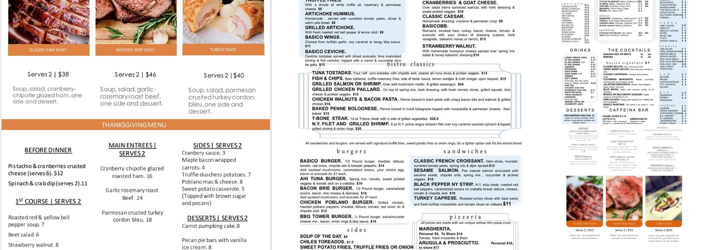 Básico Bistro Cafe Menu