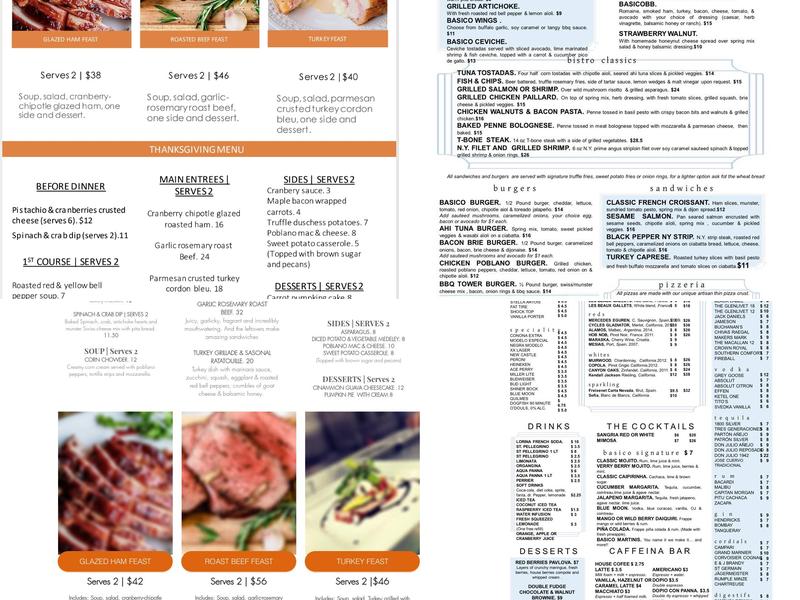 Básico Bistro Cafe Menu