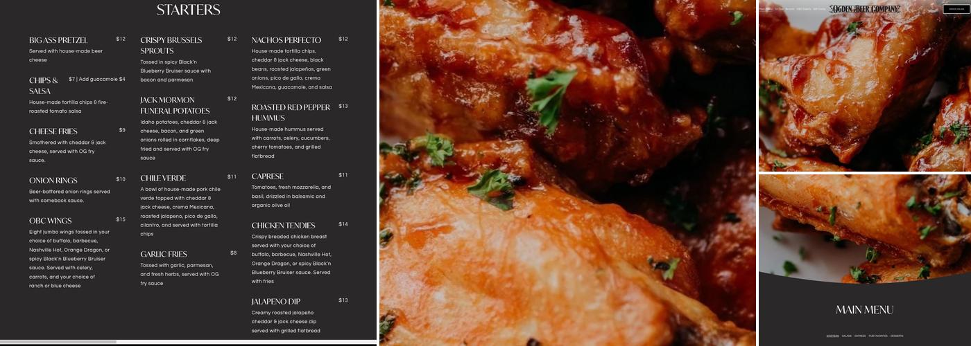 Ogden Beer Company Menu