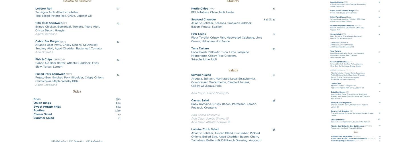 Panorama - Cabot Links Menu