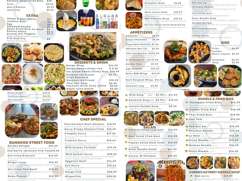 Bangkok Grill & Knockout Cafe Menu