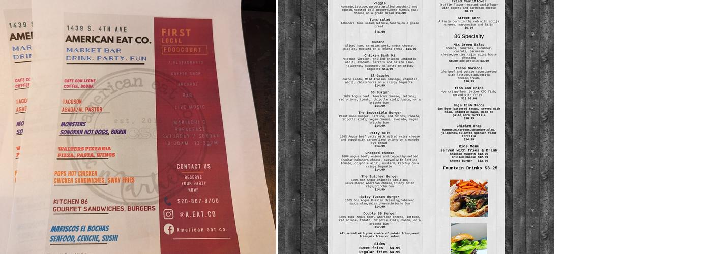 GM kitchen 86 Menu