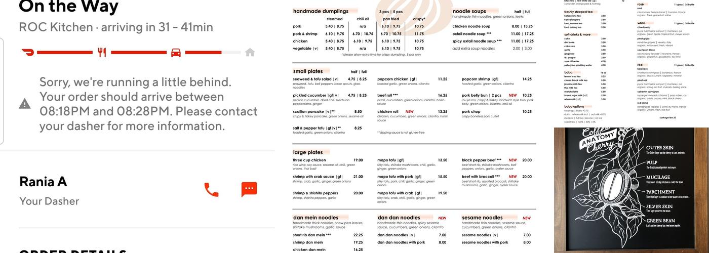 dan modern chinese Menu