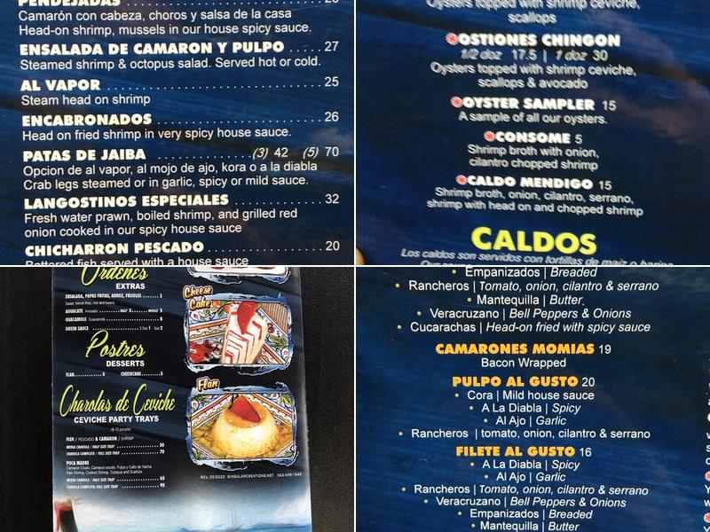 Las Islas Marias Menu