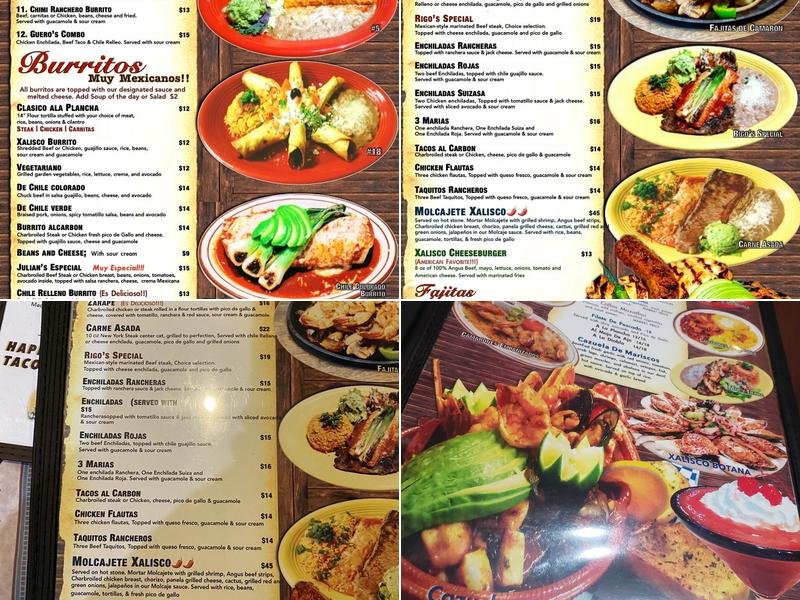 Xalisco Menu