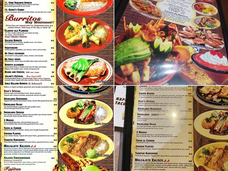 Xalisco Menu