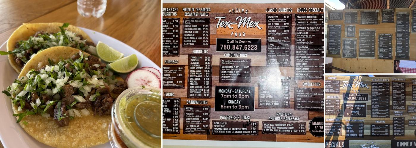 Tex Mex Menu