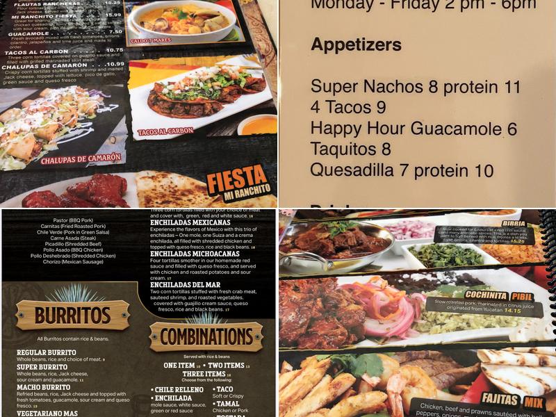 Mi Ranchito Downtown Menu
