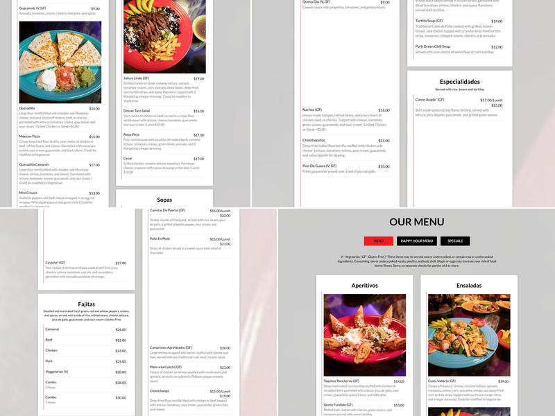 3 Margaritas Downtown Cocina Mexicana Menu