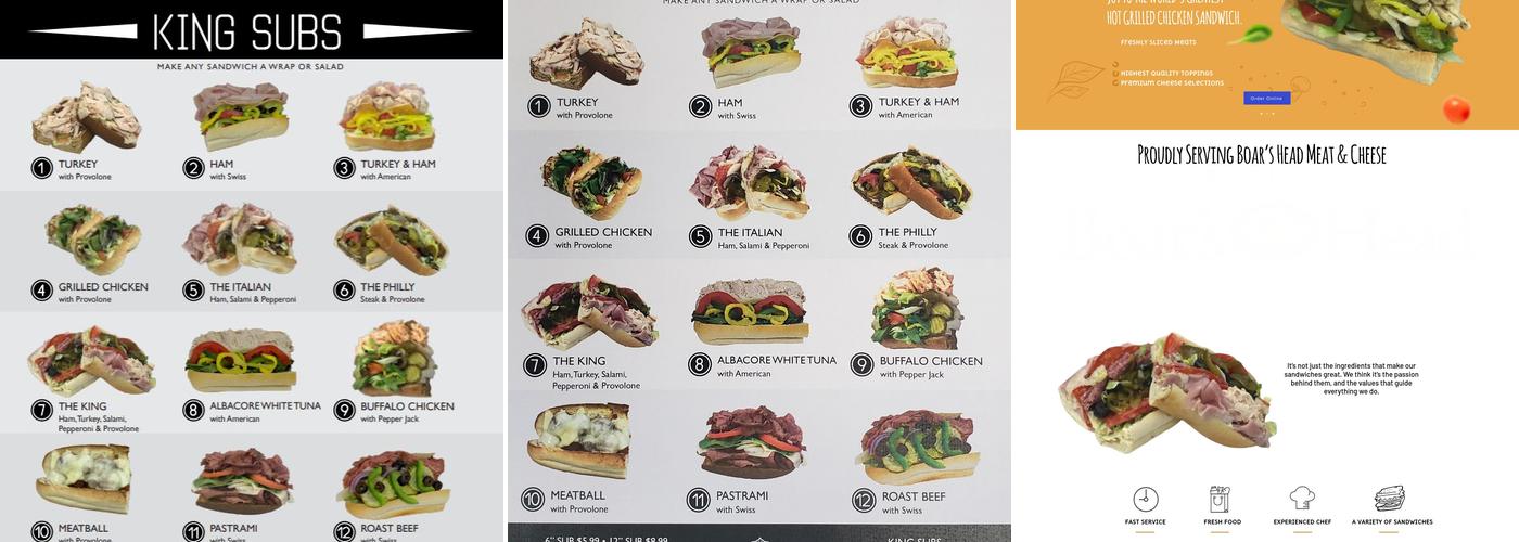 King Subs Menu