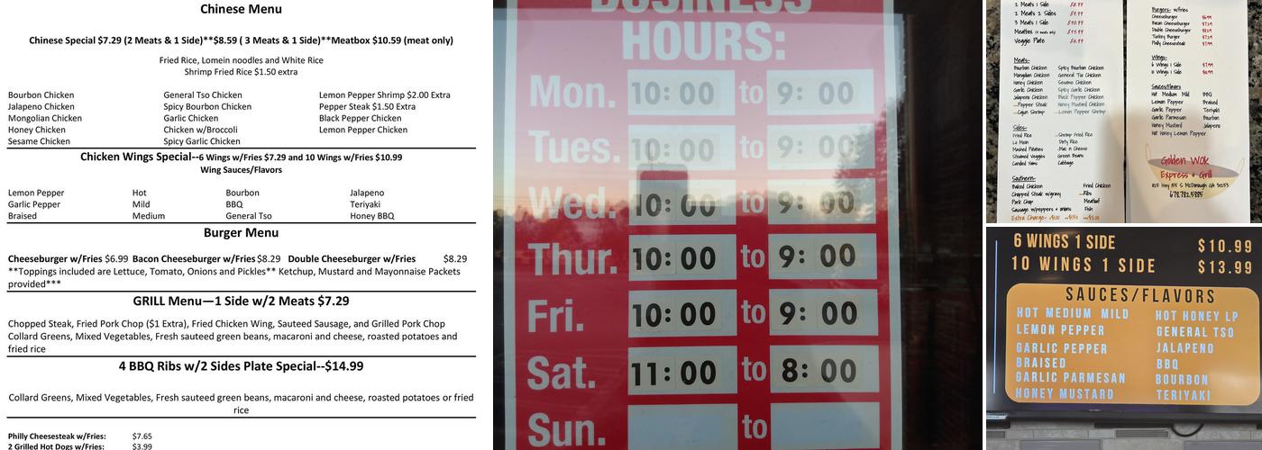 Golden Wok Express and Grill Menu