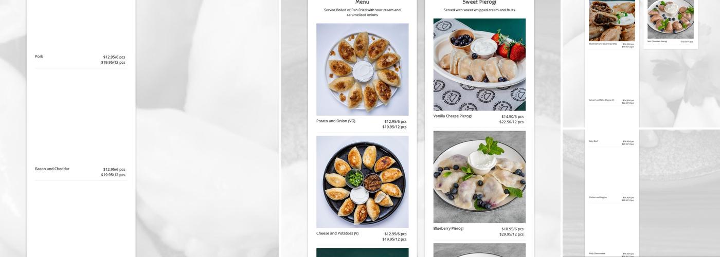 Pierogi One Menu