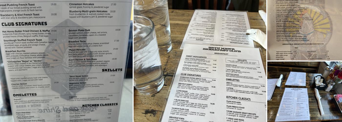 Bryn Mawr Breakfast Club Menu