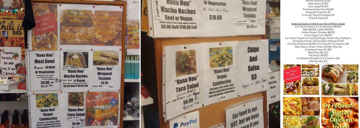 Chili In Hawaii Menu