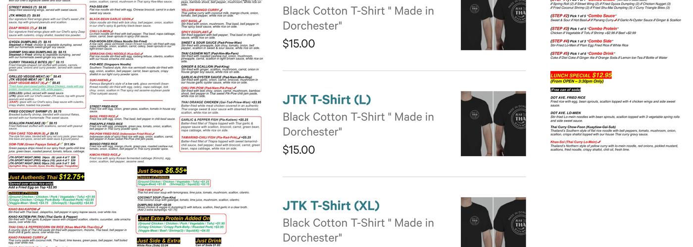 Just Thai Kitchen - JTK Menu