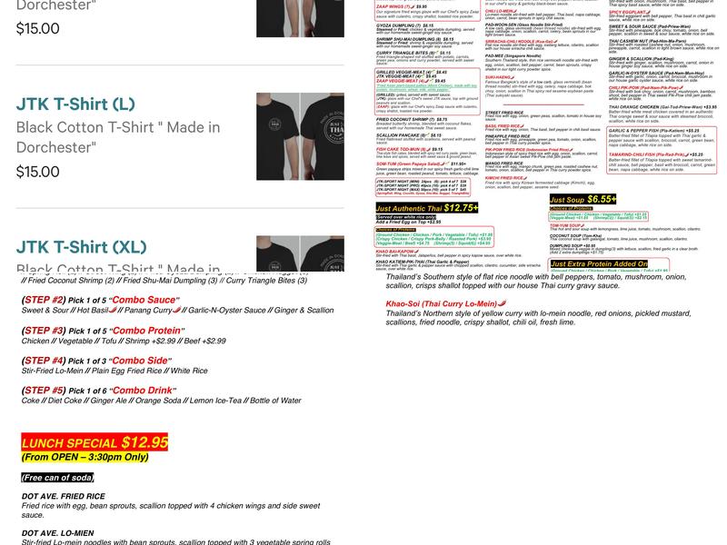 Just Thai Kitchen - JTK Menu