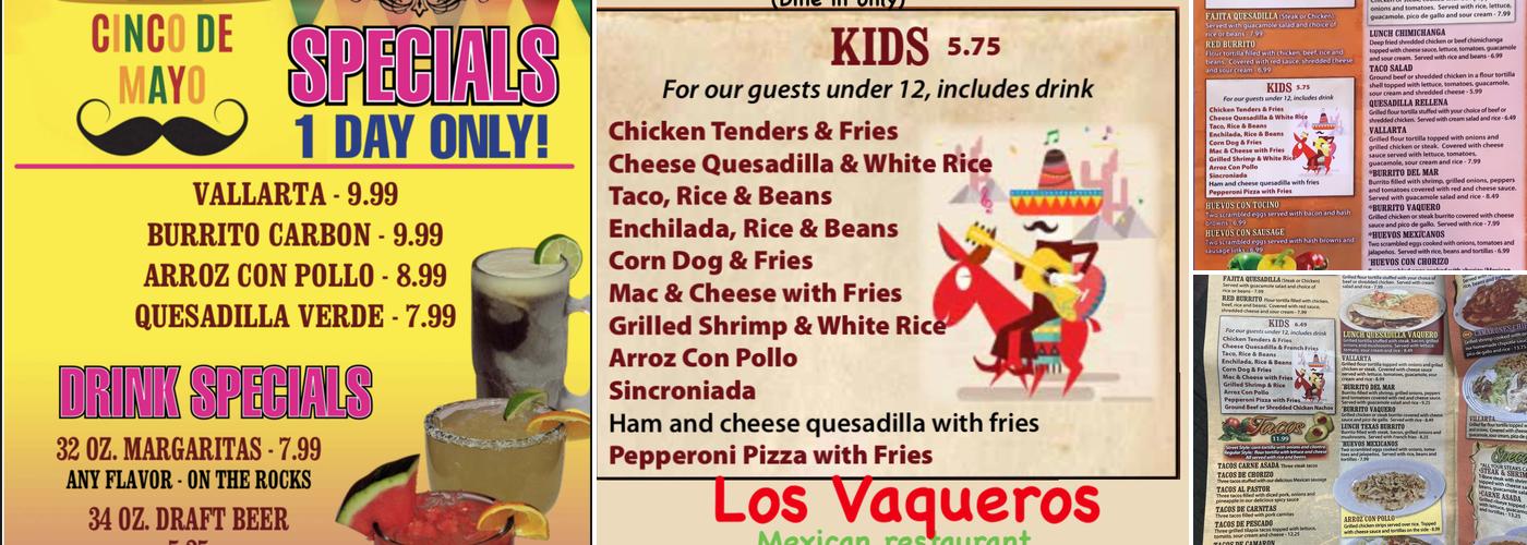 Los Vaqueros Mexican Restaurant Menu