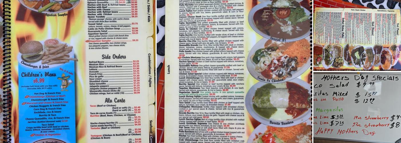 Fiesta Cancun Menu