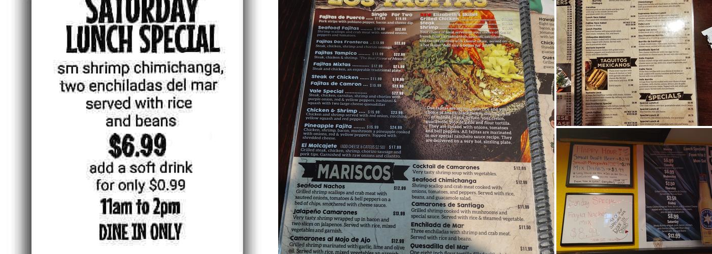Dos Fronteras Menu