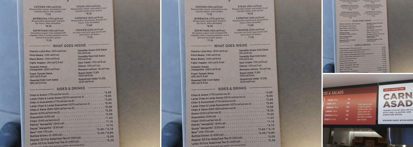 Chipotle Mexican Grill Menu