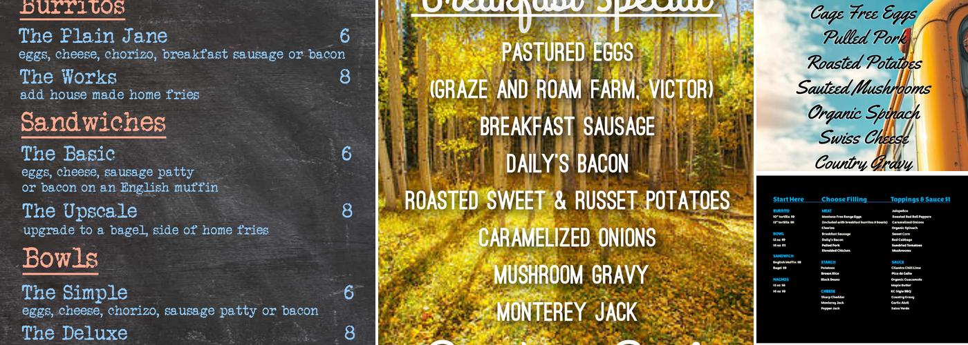 Bitterroot Breakfast Bus Menu