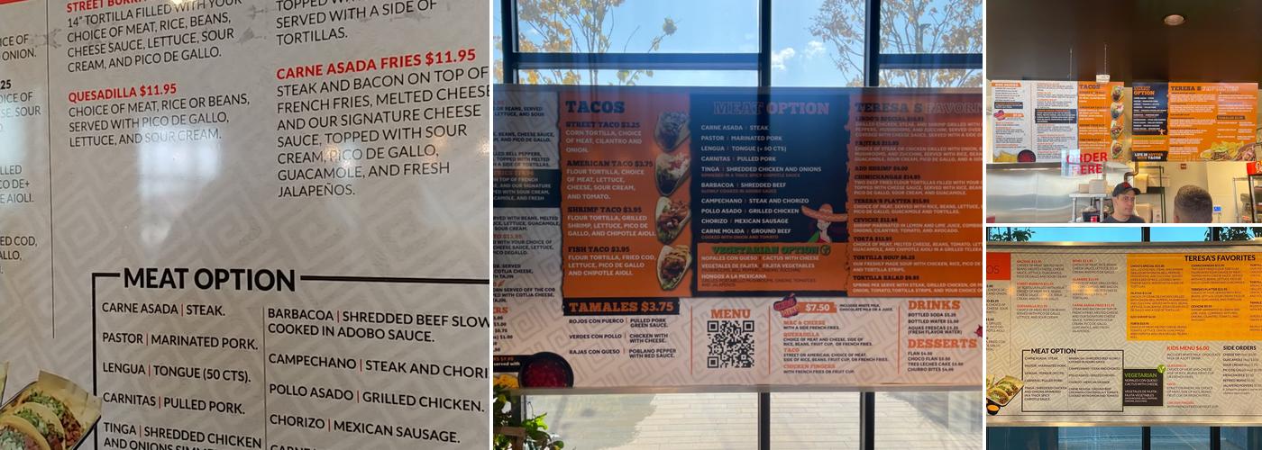 Taco Teresa's Menu