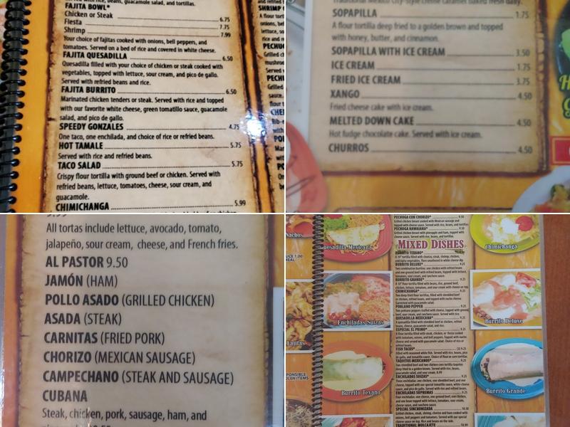 Jalisco mexican grill Menu