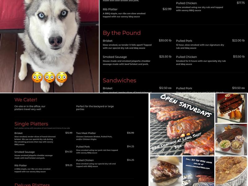 long shot bbq Menu
