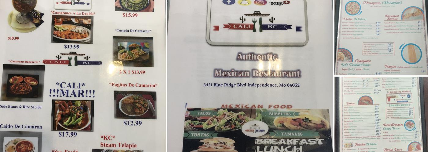Cali KC Menu