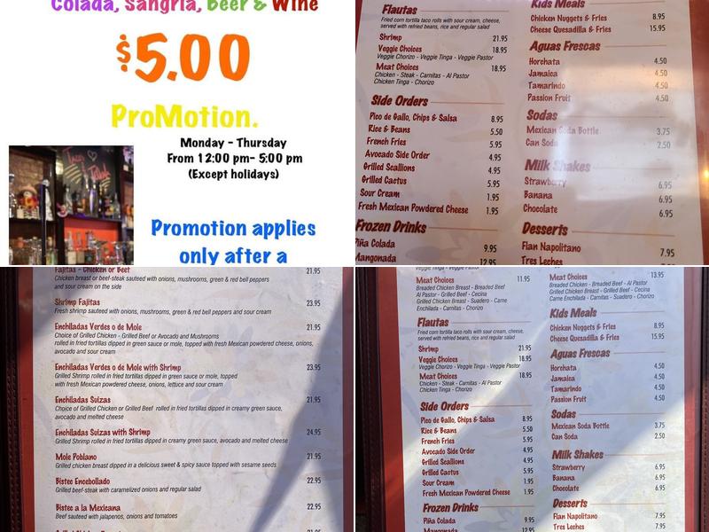 Tacos & Tequila Menu