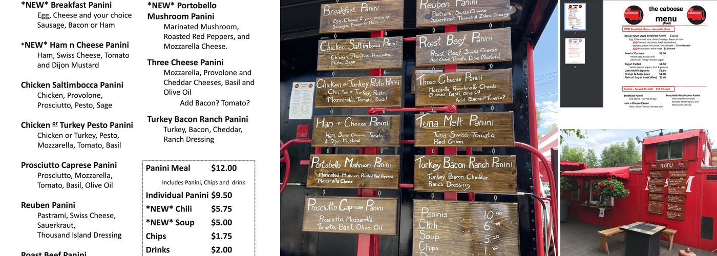 The Caboose Menu