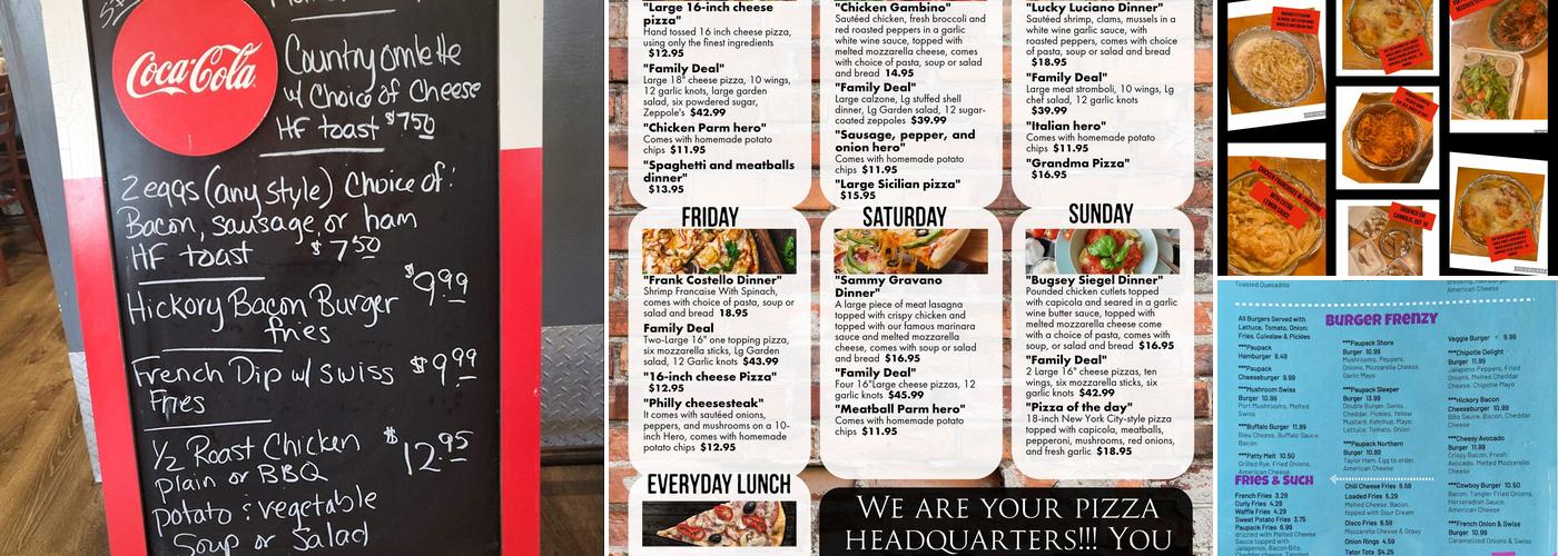 Dante’s Diner & Pizzeria Menu