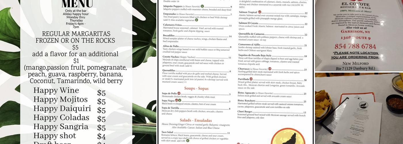 El Coyote Garrison Menu