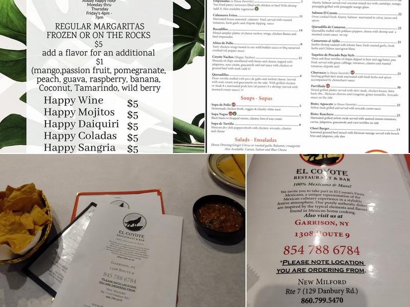 El Coyote Garrison Menu