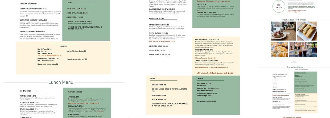 Fiesta Cafe Menu
